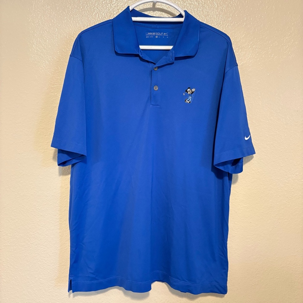 Disney Parks X Nike Golf Performance Blue Mickey Mouse Polo Shirt Size XL